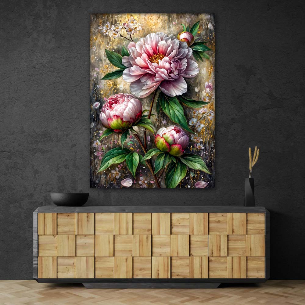 5D Diamond Painting – Edle Pfingstrose in zarter Blütenpracht