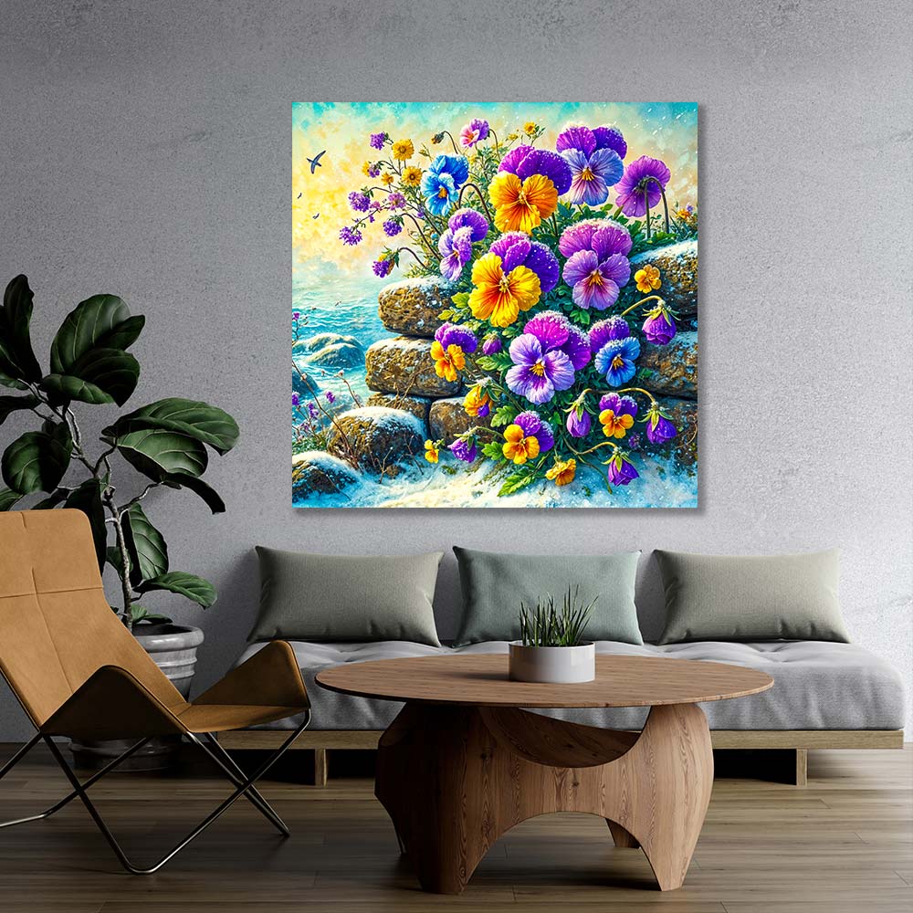 5D Diamond Painting – Eisblüten am Morgenmeer, Unique-Diamond