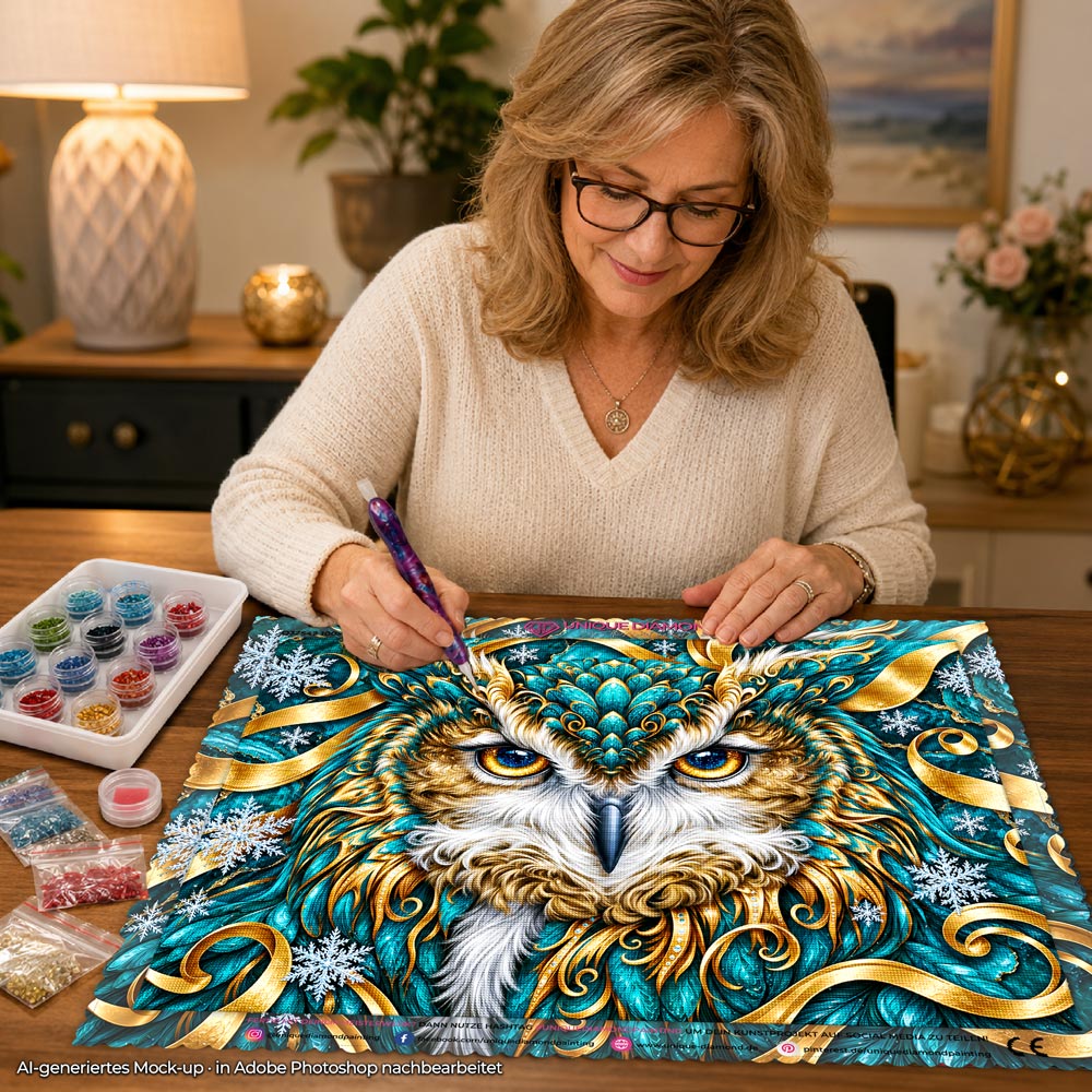 5D Diamond Painting – Elaria, Hüterin des Winterjuwels