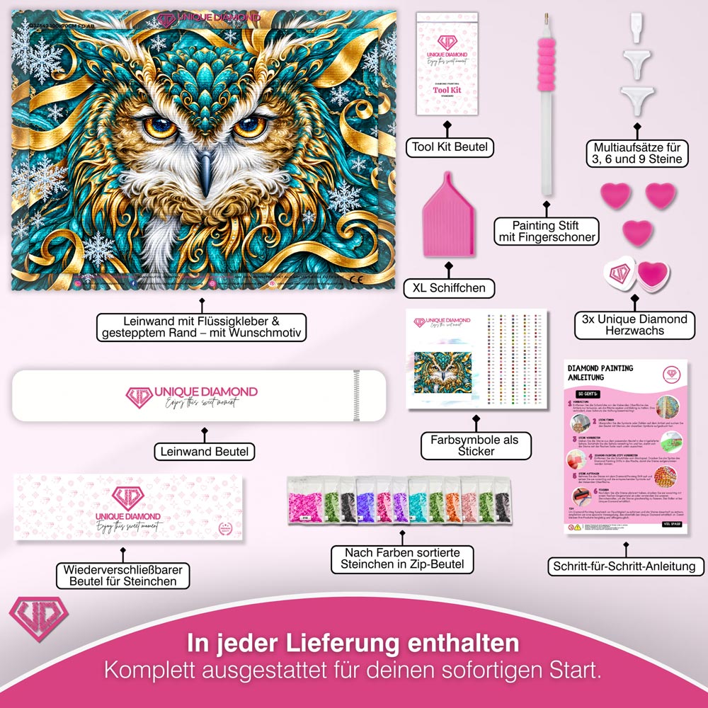 5D Diamond Painting – Elaria, Hüterin des Winterjuwels