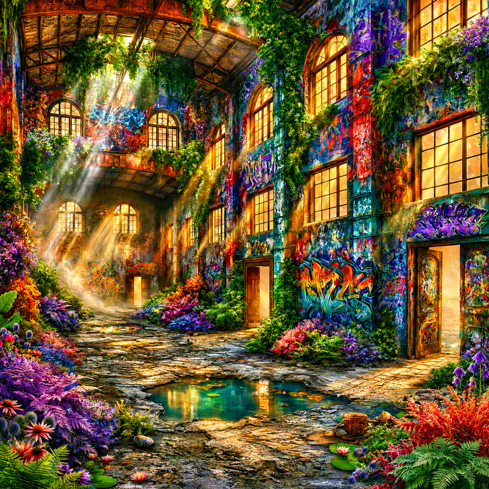 5D Diamond Painting – Elianas leuchtende Urban-Oase | Unique Diamond