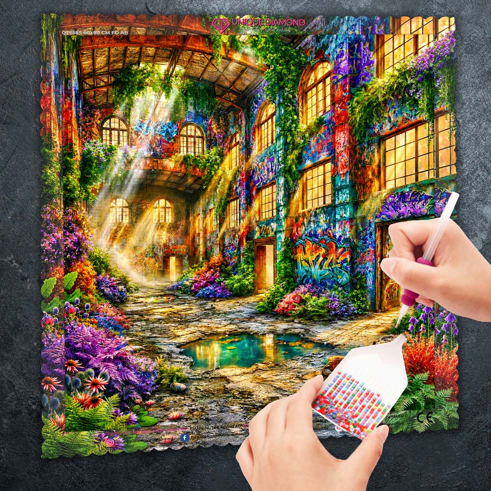 5D Diamond Painting – Elianas leuchtende Urban-Oase