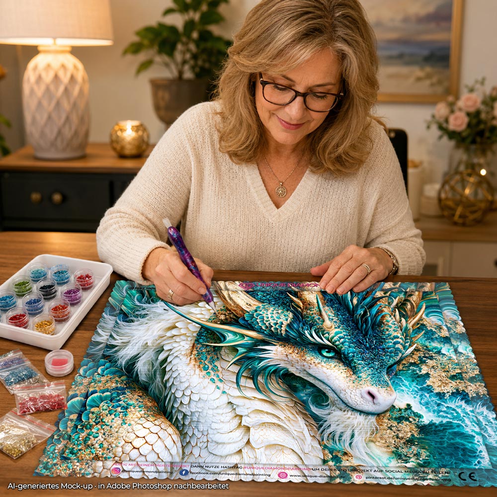 5D Diamond Painting – Elyndra die Smaragddrachin