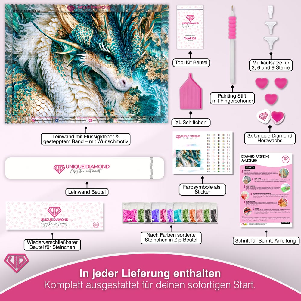 5D Diamond Painting – Elyndra die Smaragddrachin