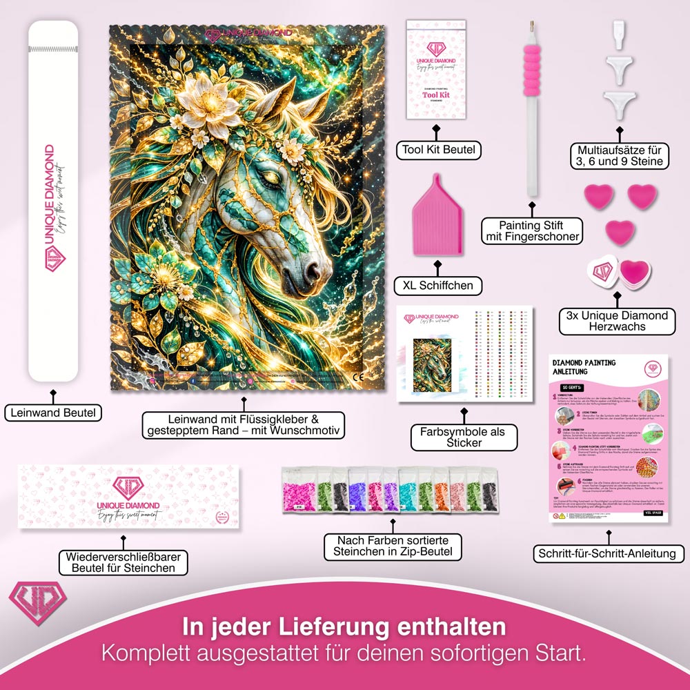 5D Diamond Painting – Emerald Celestial Horse