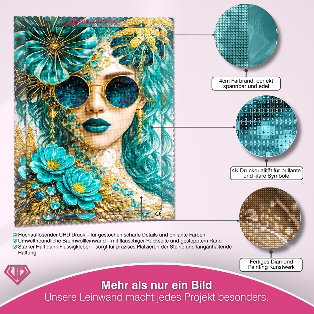 5D Diamond Painting – Emerald Glam Muse