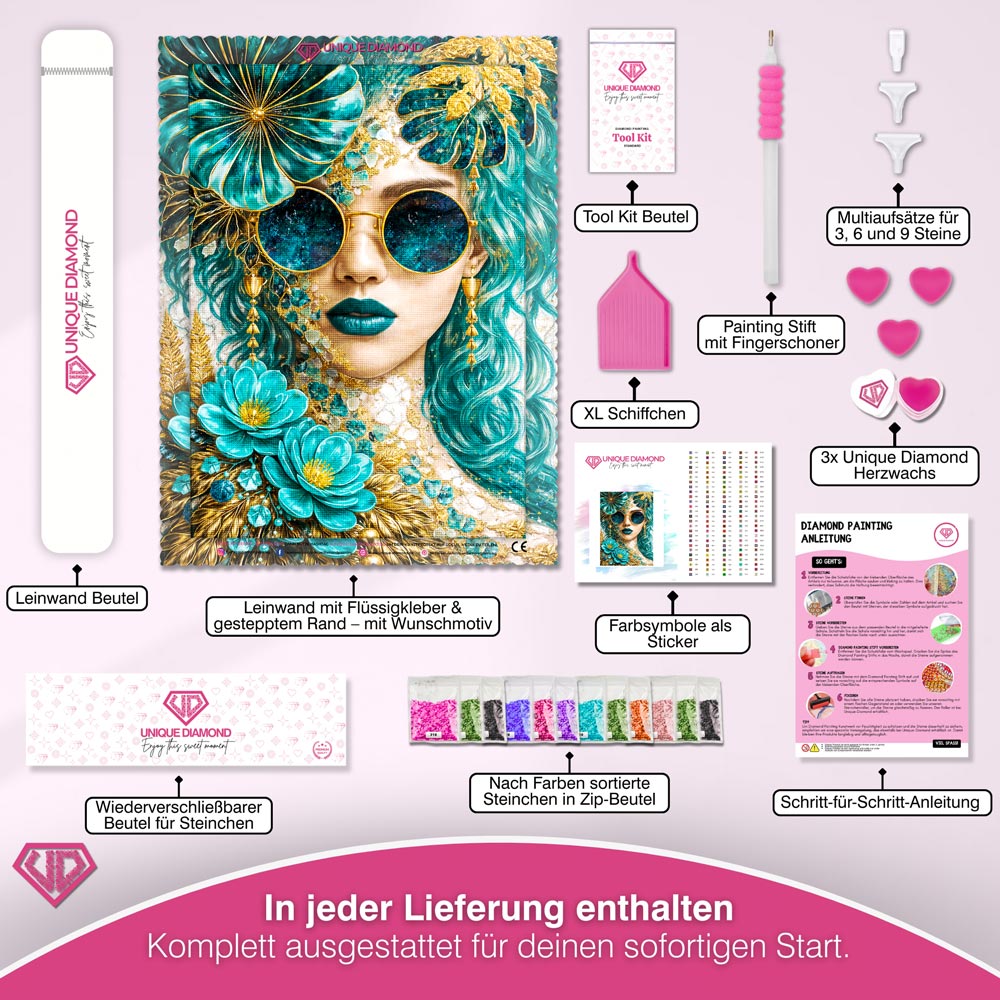 5D Diamond Painting – Emerald Glam Muse