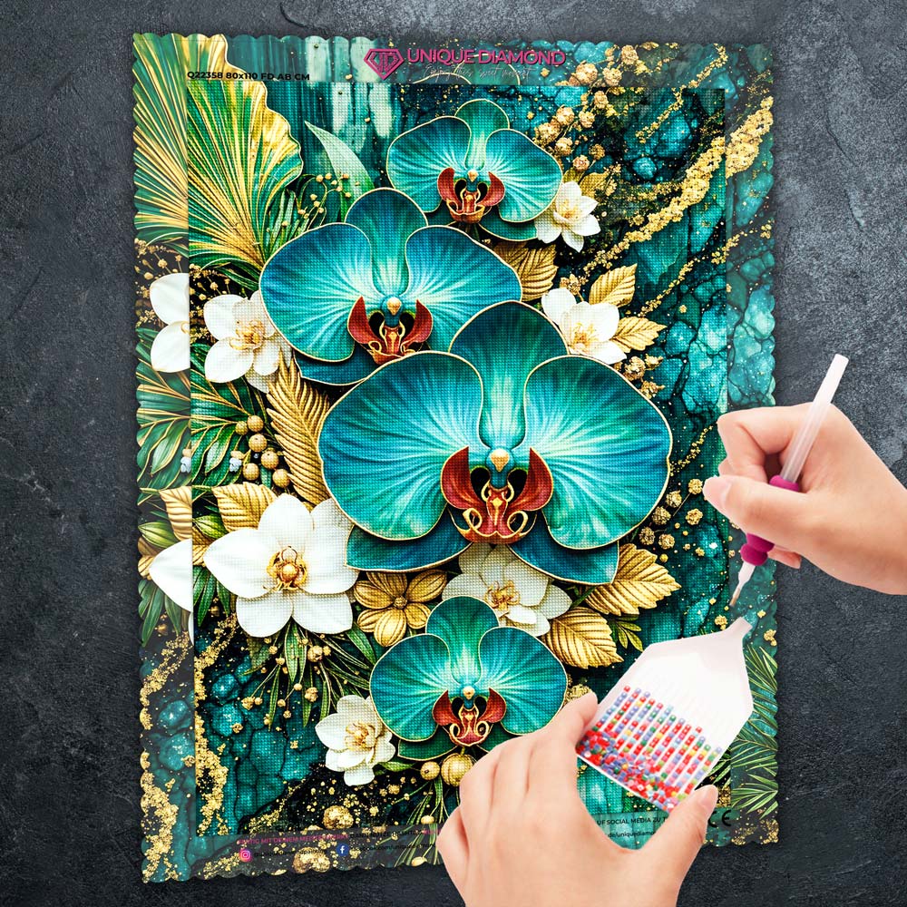 5D Diamond Painting – Emerald Orchid Elegance