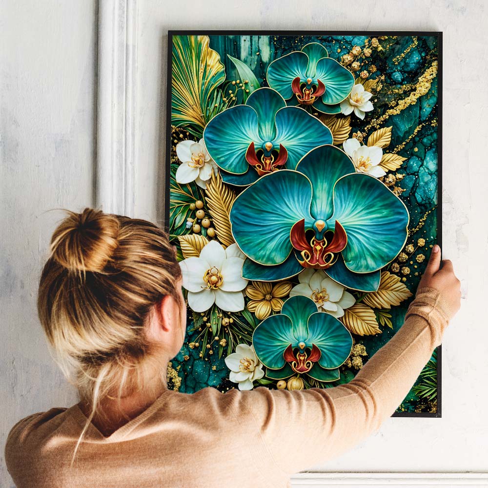 5D Diamond Painting – Emerald Orchid Elegance