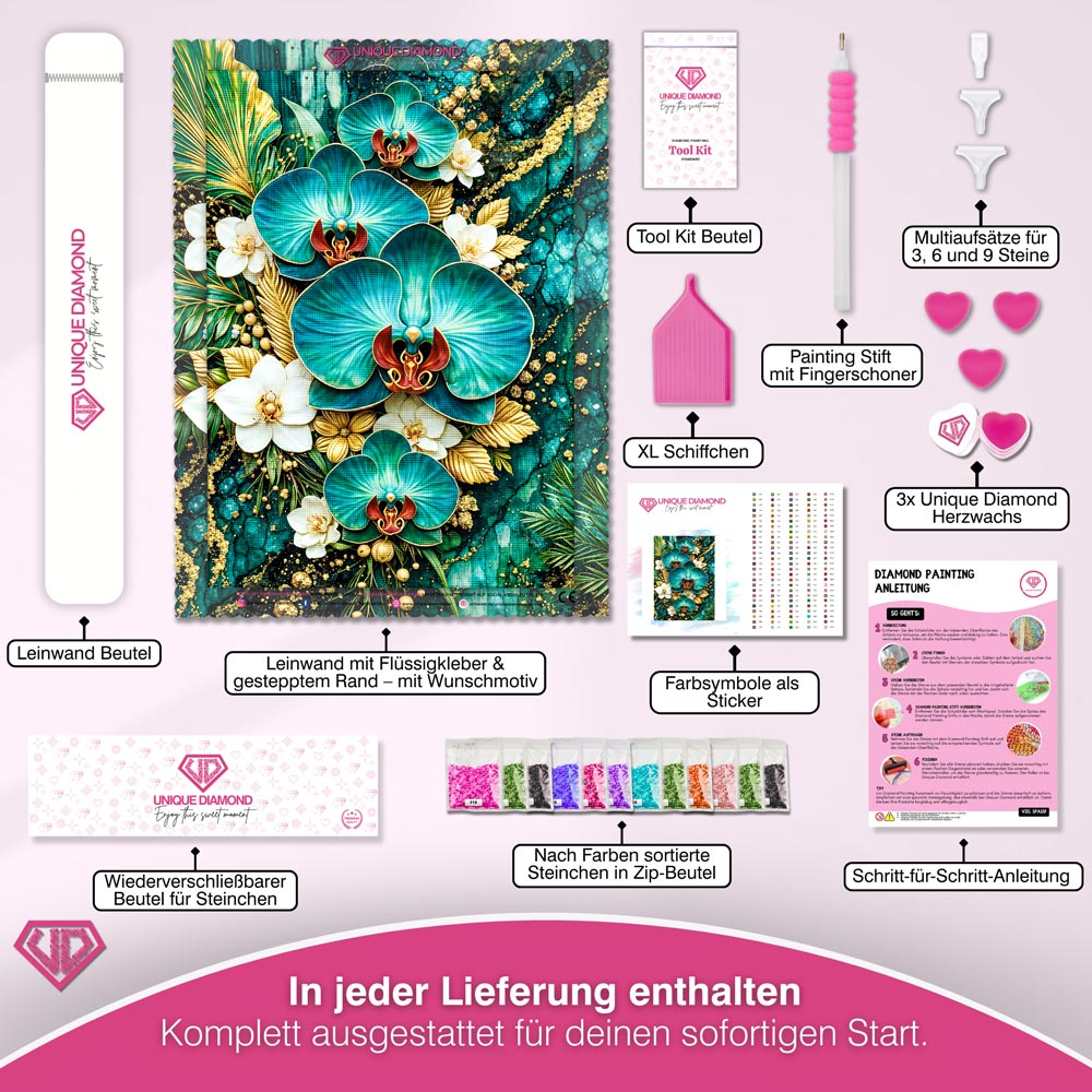 5D Diamond Painting – Emerald Orchid Elegance