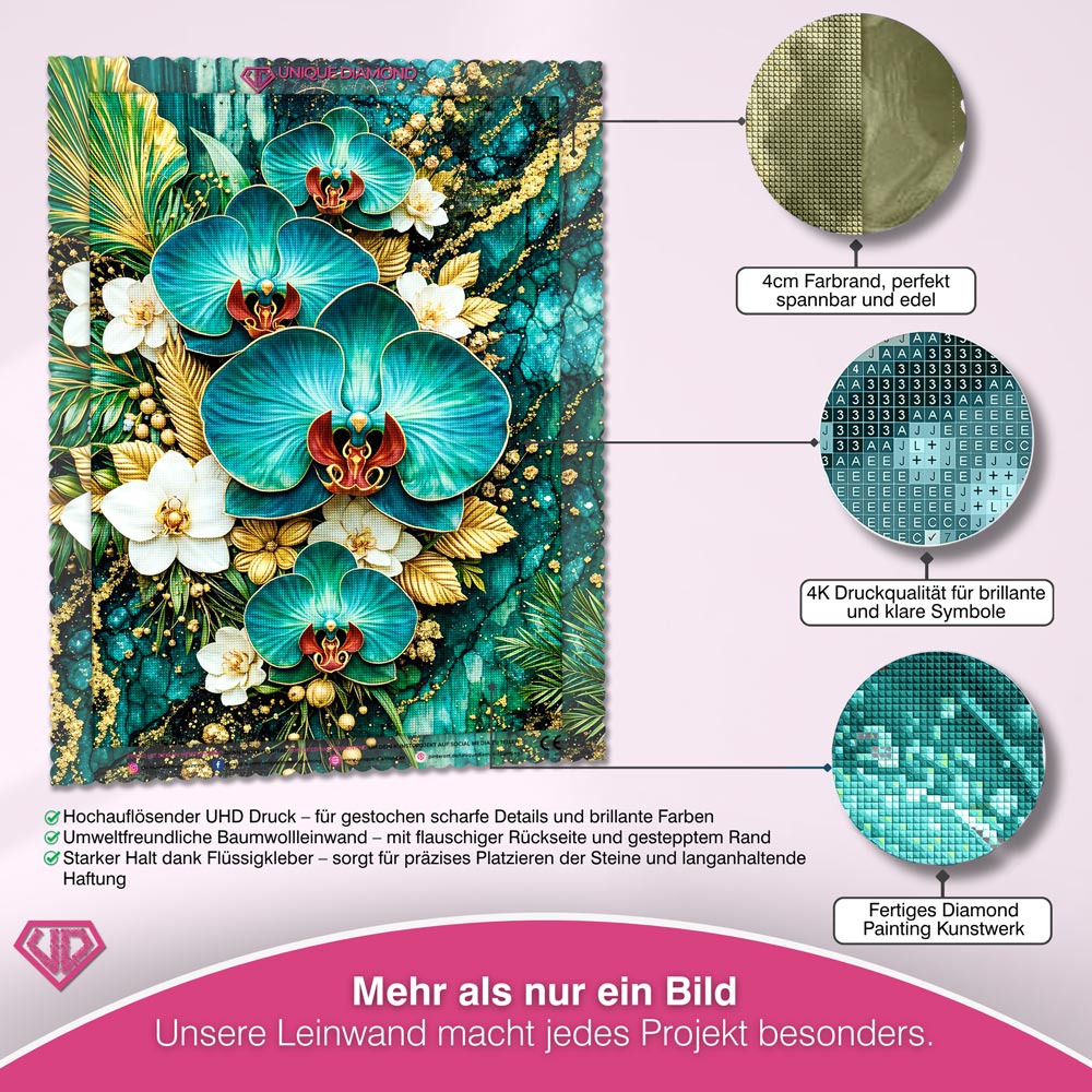 5D Diamond Painting – Emerald Orchid Elegance