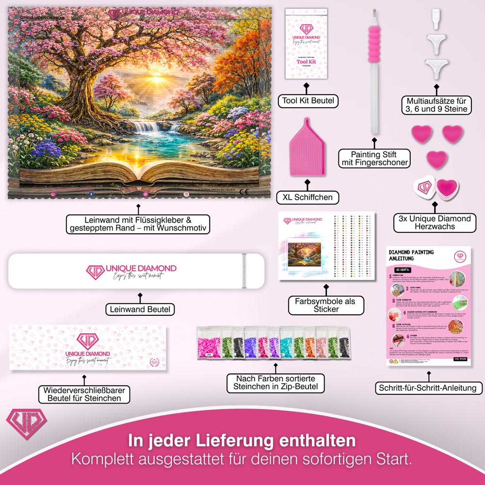 5D Diamond Painting – Enchanted Blossom Book Unique-Diamond