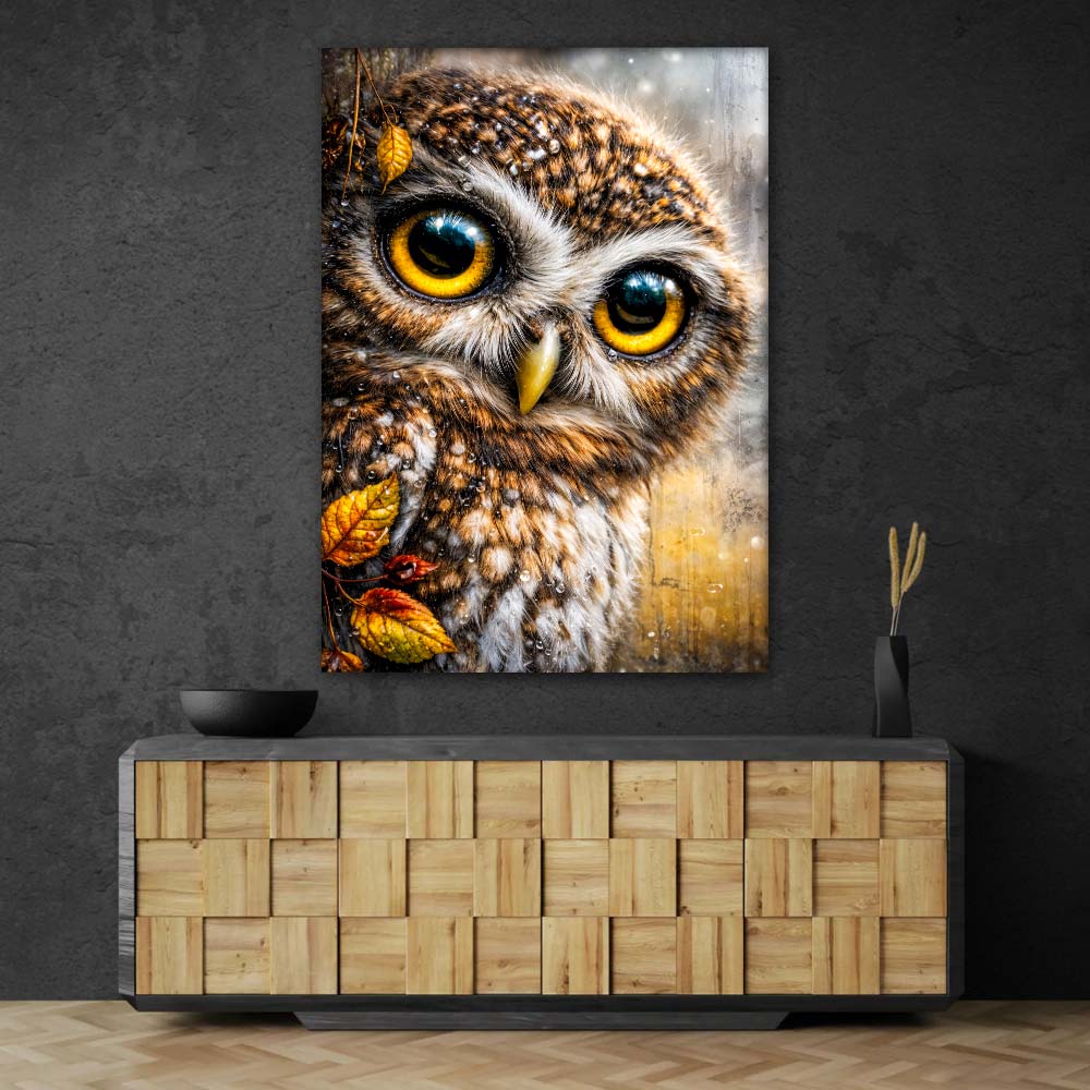 5D Diamond Painting – Eule Arion im Herbstregen