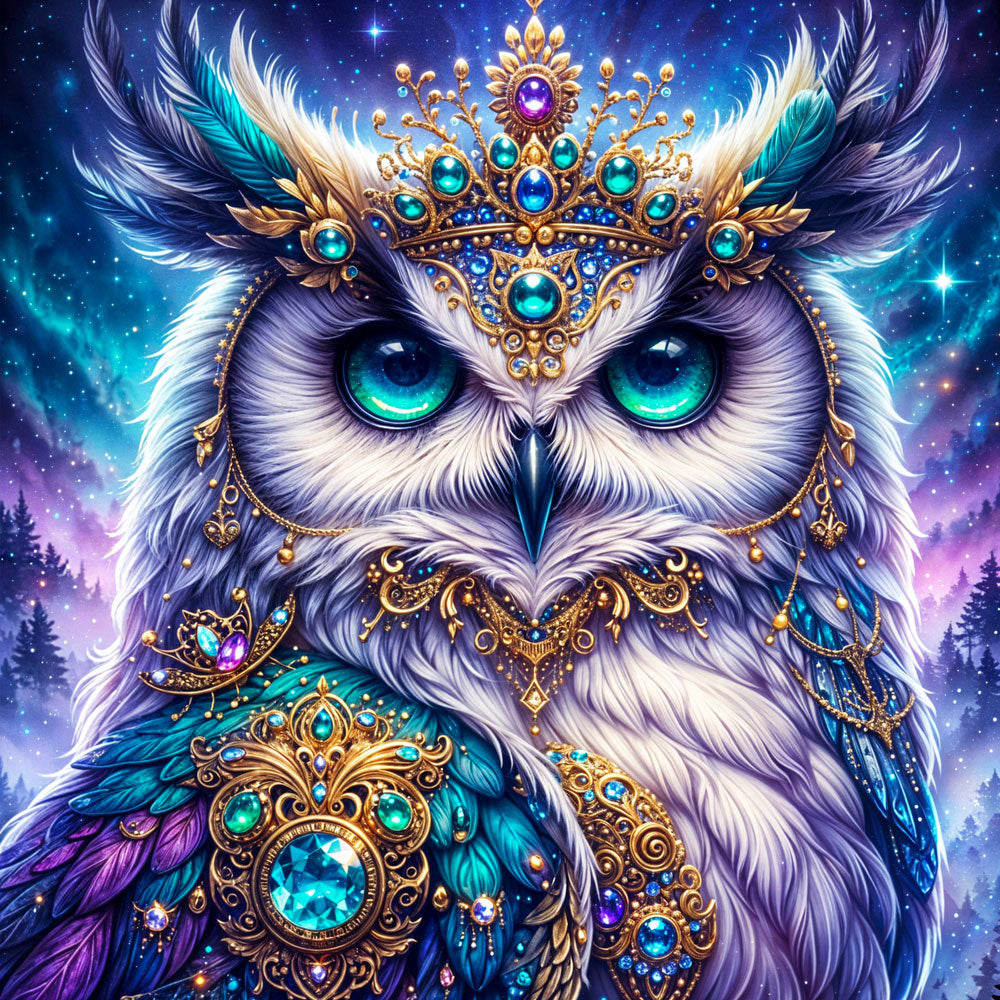5D Diamond Painting – Eule der Sternenkrone Unique-Diamond