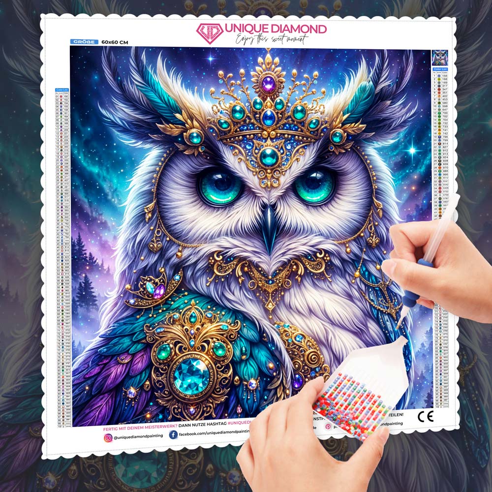 5D Diamond Painting – Eule der Sternenkrone Unique-Diamond