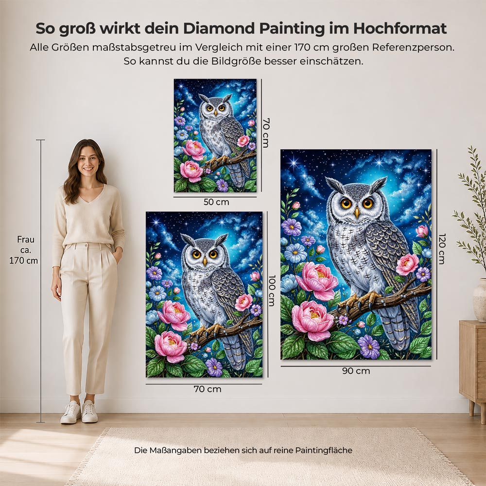 5D Diamond Painting – Eule unter dem Sternenhimmel