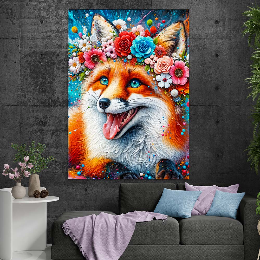 5D Diamond Painting – Farbenfuchs Flora, Unique-Diamond