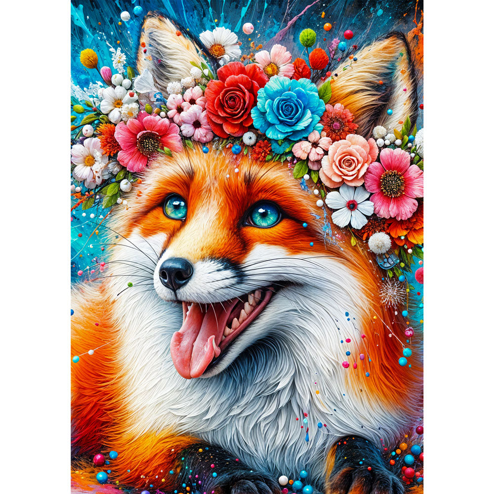5D Diamond Painting – Farbenfuchs Flora, Unique-Diamond