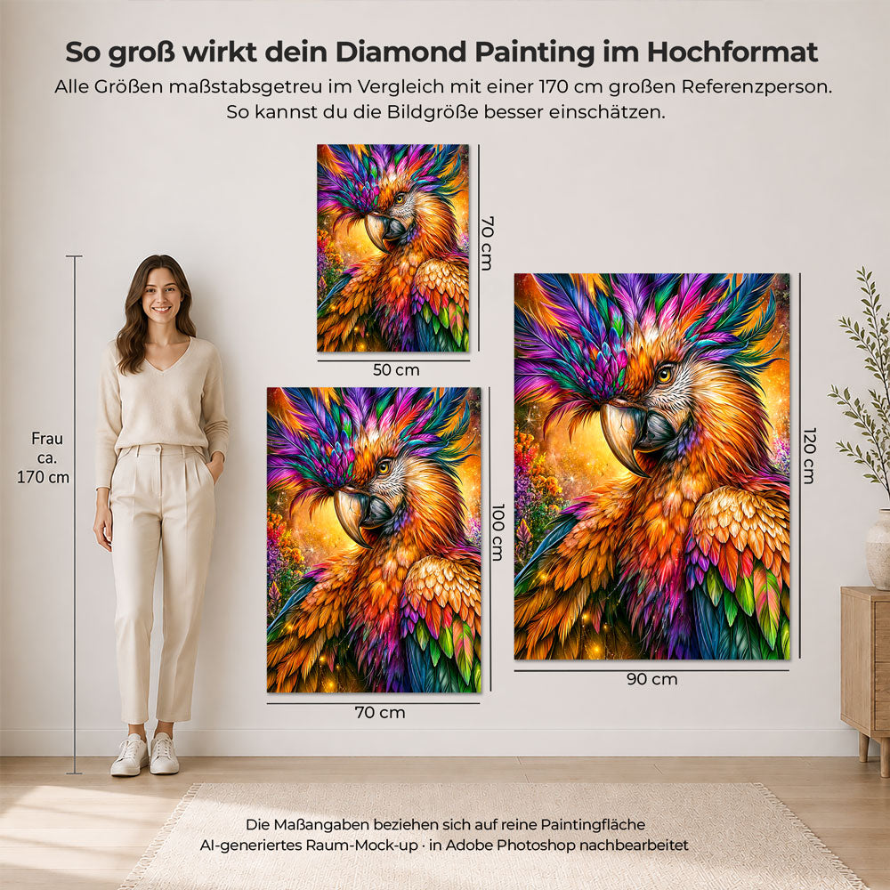 5D Diamond Painting – Farbenkrone des Tropenhimmels