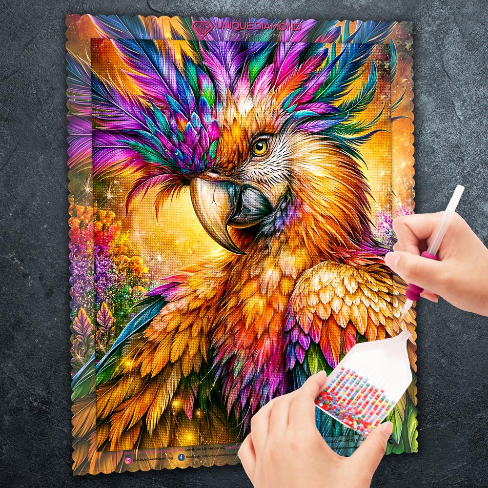 5D Diamond Painting – Farbenkrone des Tropenhimmels