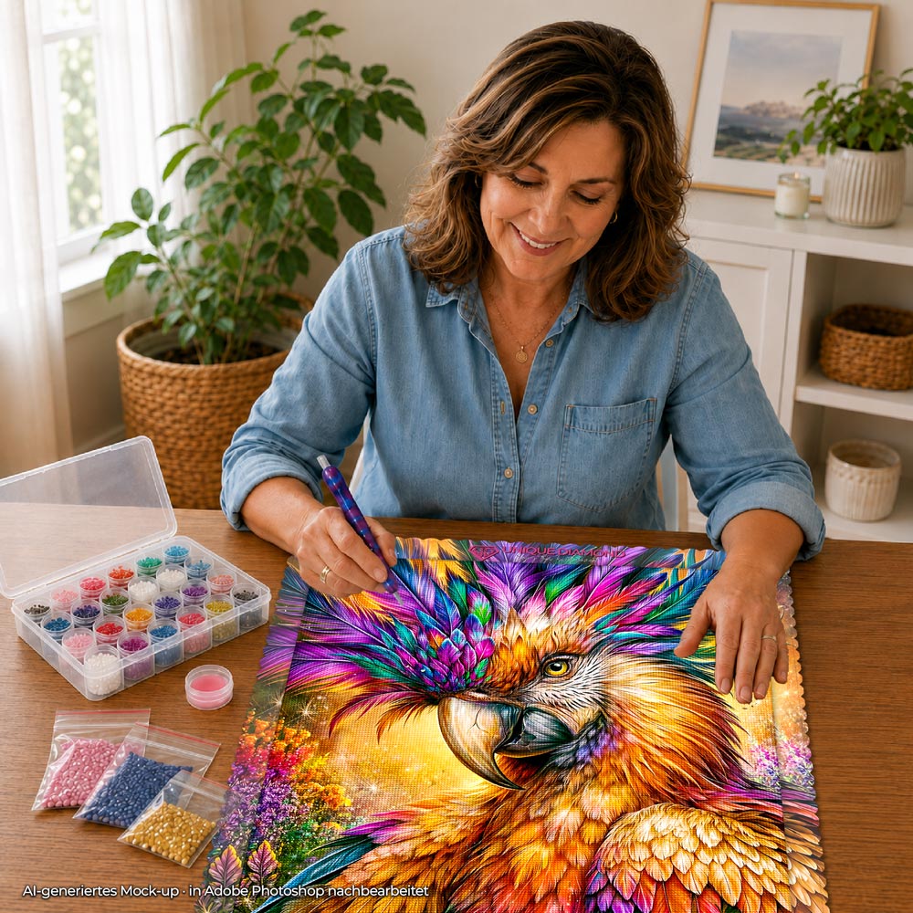 5D Diamond Painting – Farbenkrone des Tropenhimmels