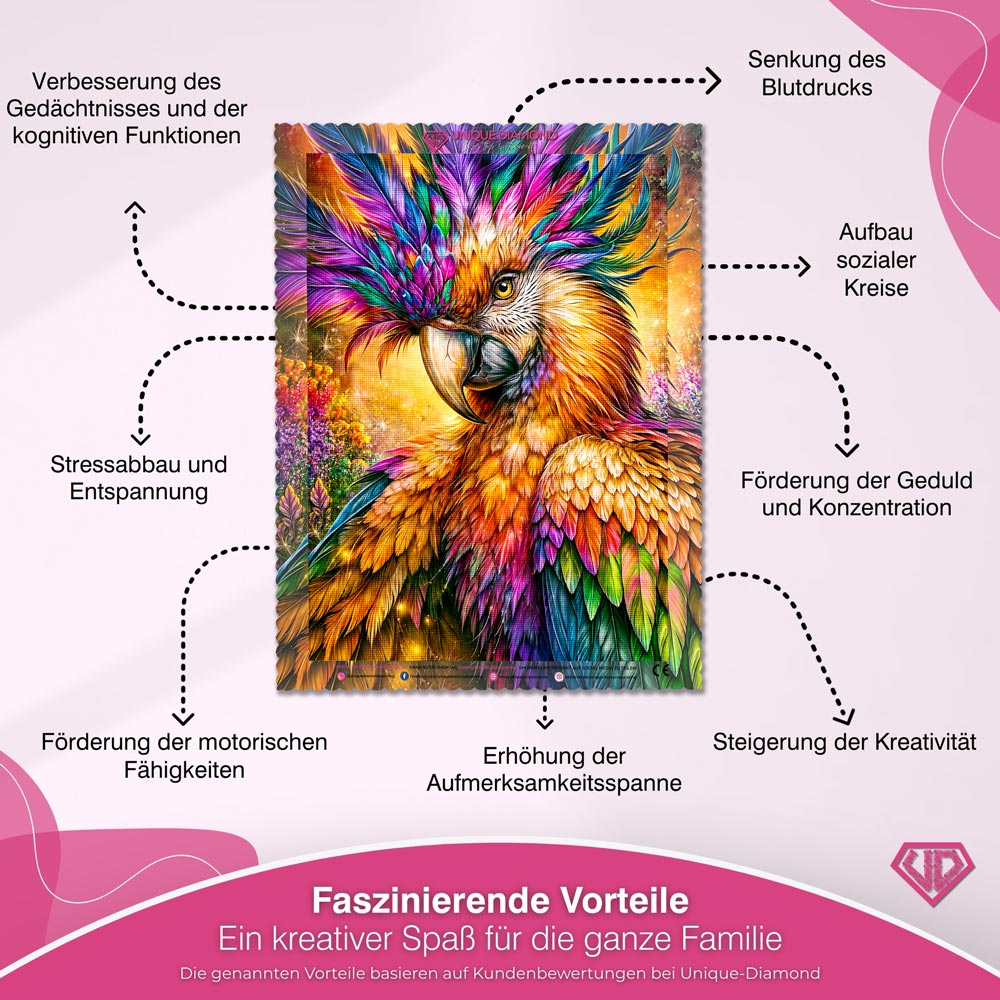 5D Diamond Painting – Farbenkrone des Tropenhimmels