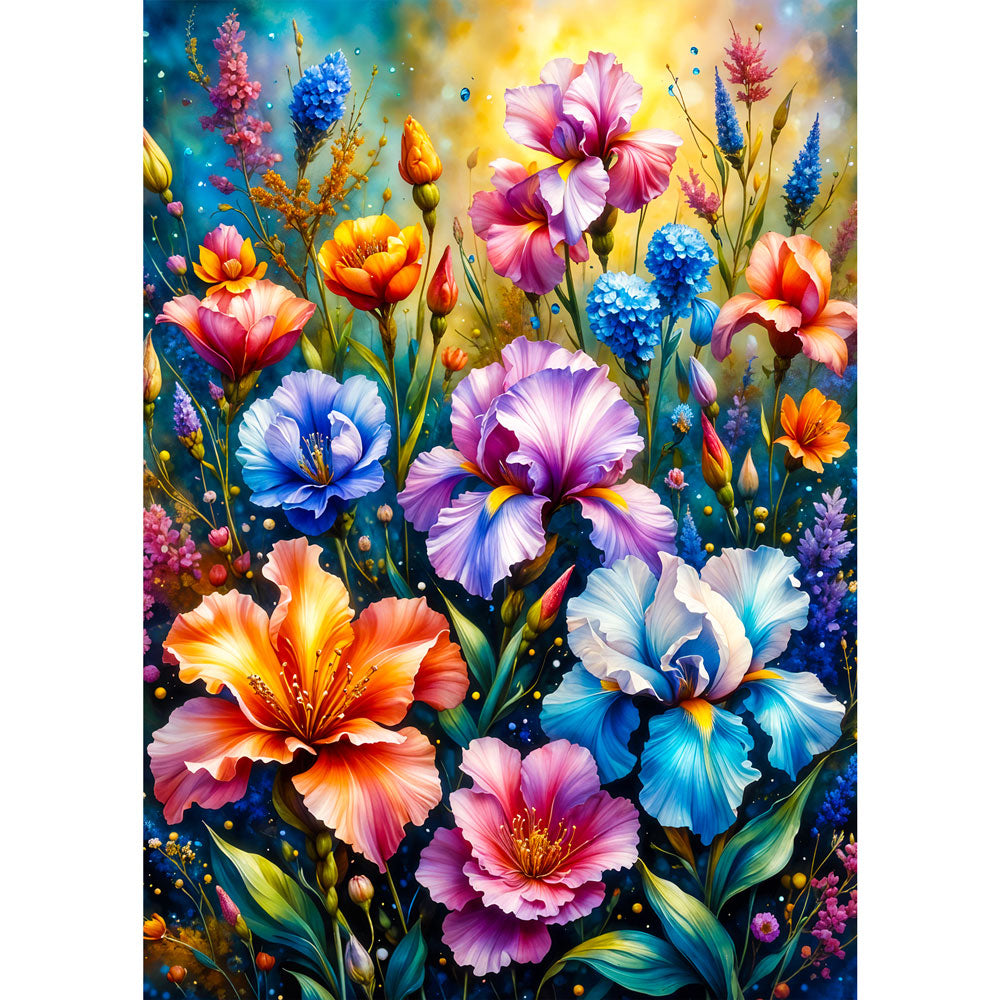 5D Diamond Painting – Farbexplosion im Blumengarten, Unique-Diamond