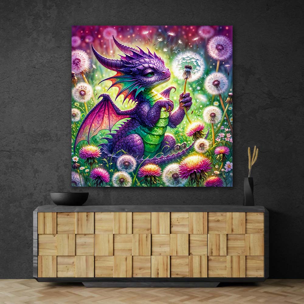 5D Diamond Painting – Faylin – Der Pusteblumen-Drache Unique-Diamond