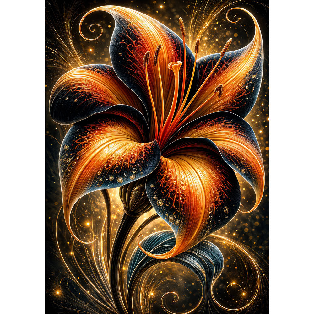 5D Diamond Painting – Feuerlilie der Sternennacht | Unique Diamond