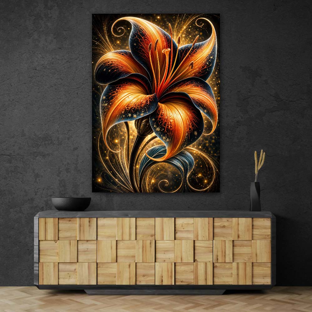 5D Diamond Painting – Feuerlilie der Sternennacht