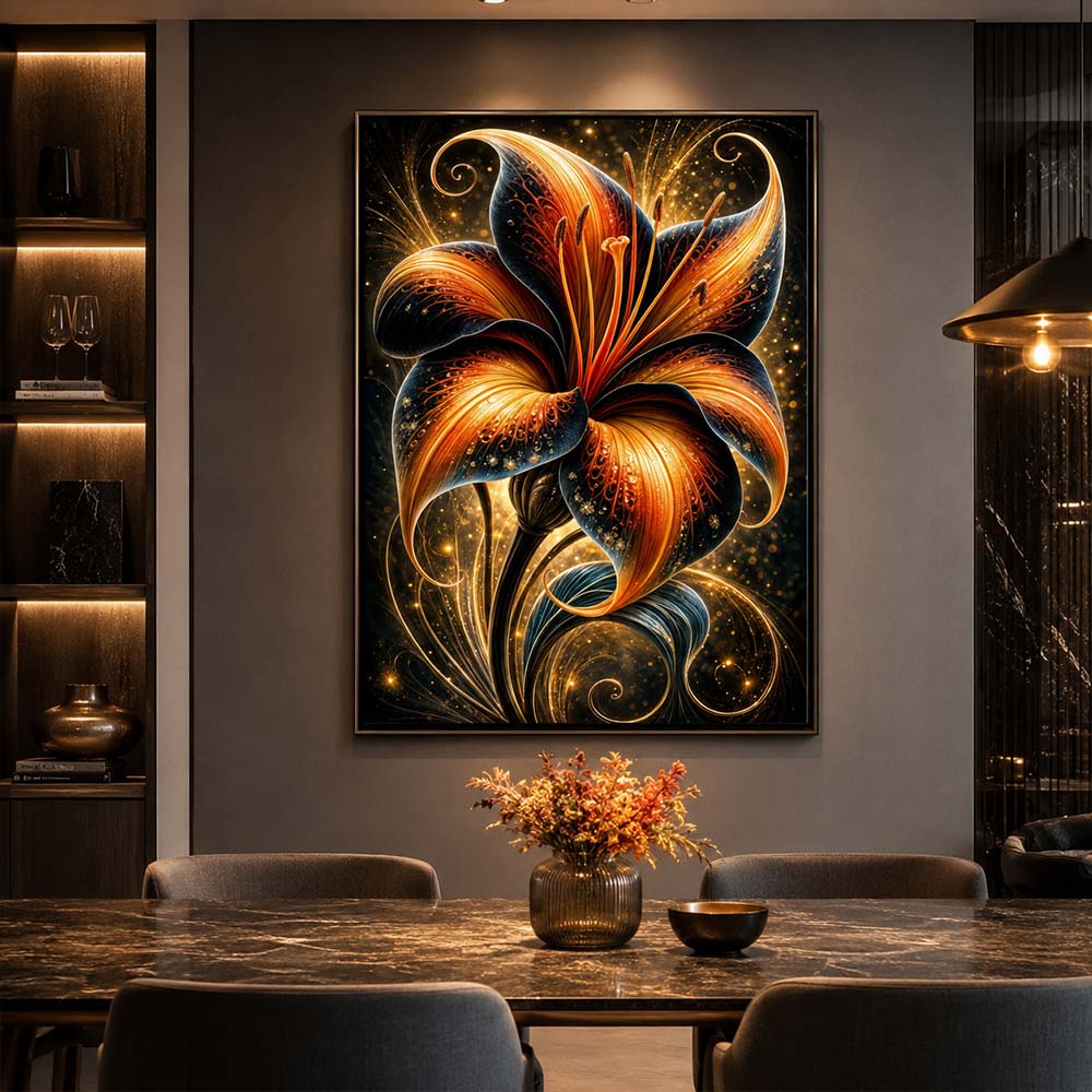 5D Diamond Painting – Feuerlilie der Sternennacht