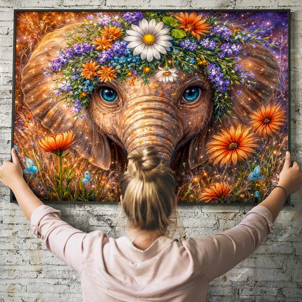 5D Diamond Painting – Floral Elephant Spirit