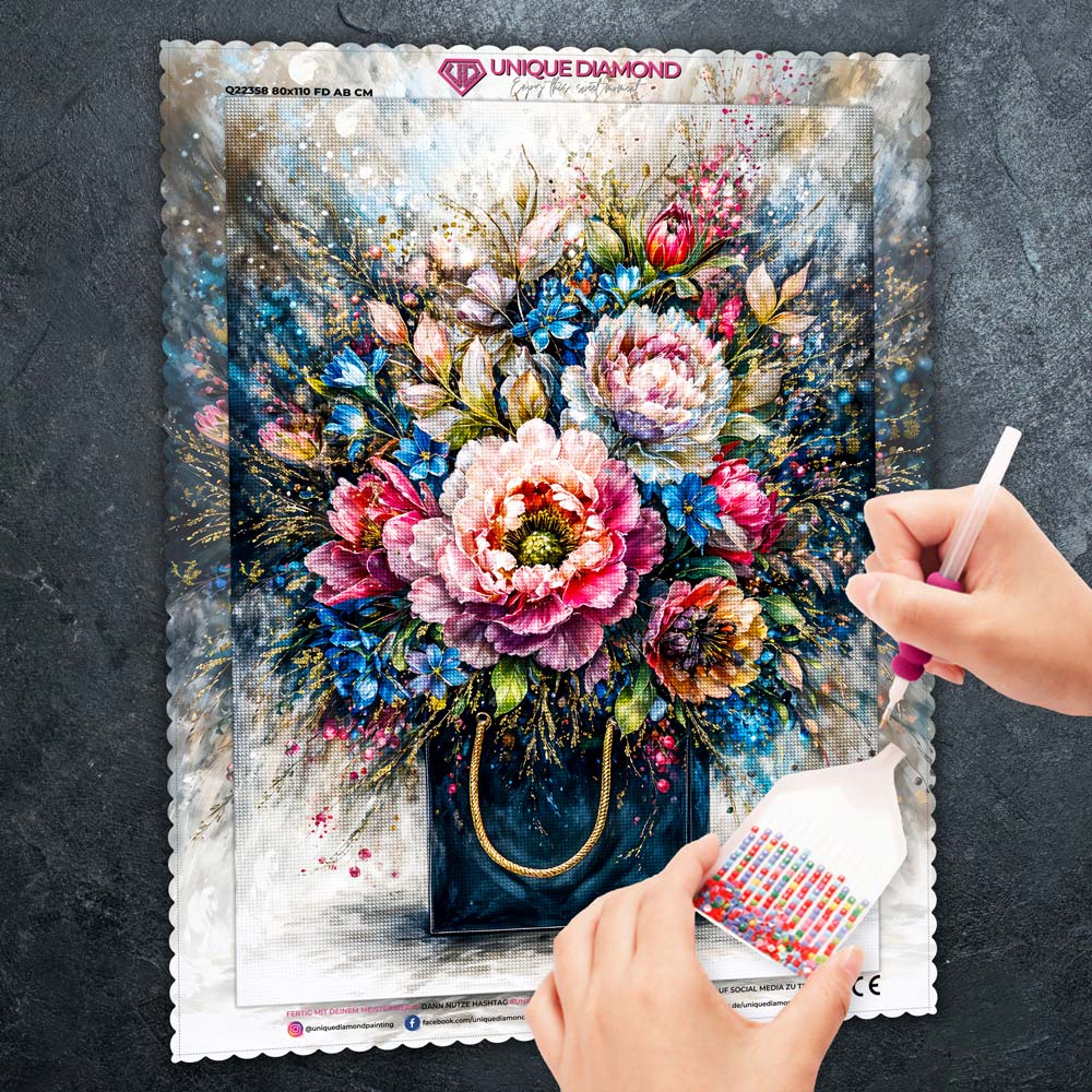 5D Diamond Painting – Florale Harmonie der Blütenpracht
