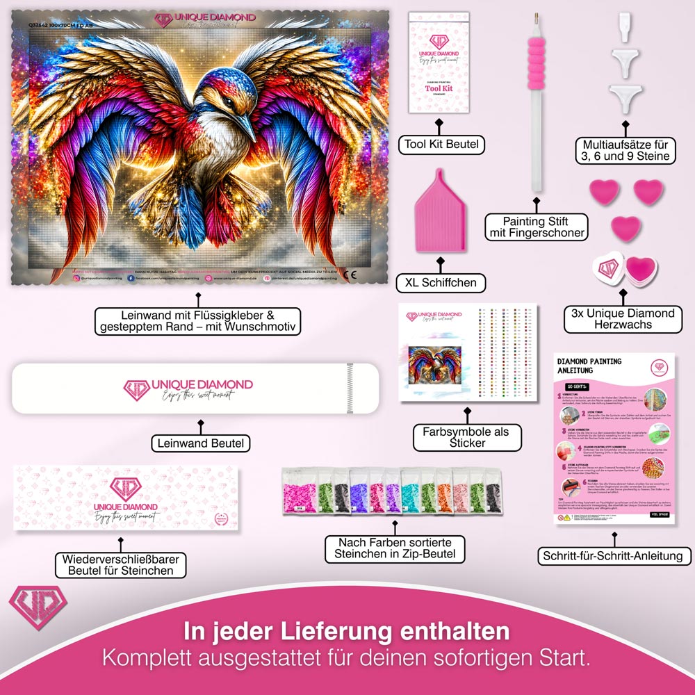 5D Diamond Painting – Flügel aus Farbenlicht