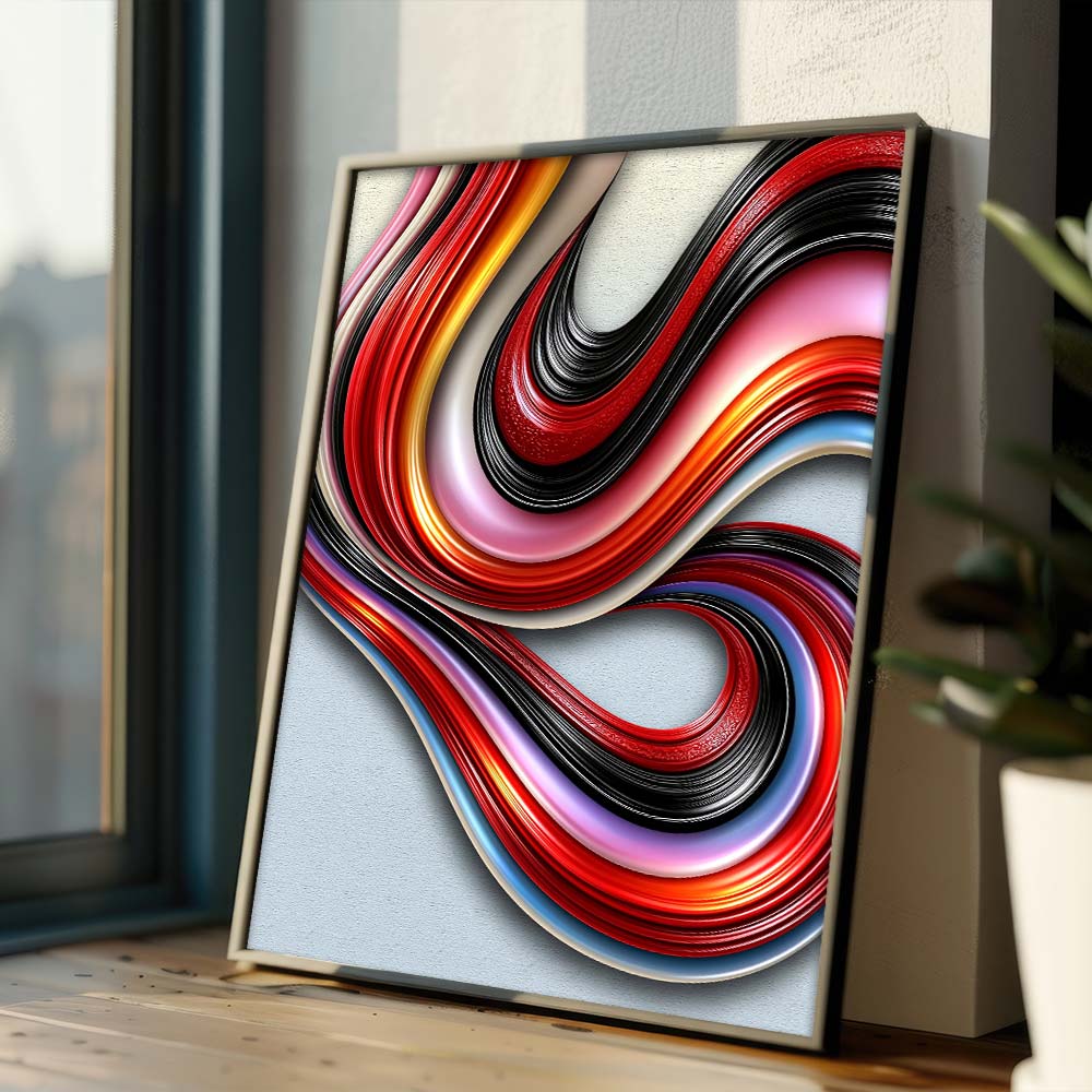 5D Diamond Painting – Fluss der Karminlinien