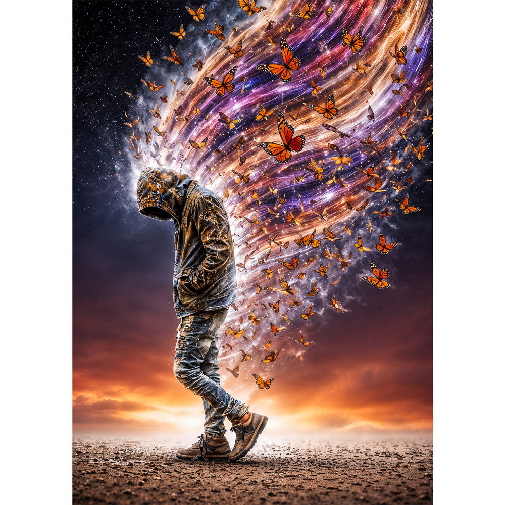 5D Diamond Painting – Fractured Flight, Unique-Diamond