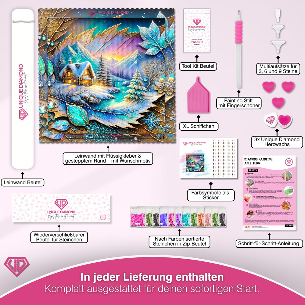 5D Diamond Painting – Frosthauch im Juwelental Unique-Diamond