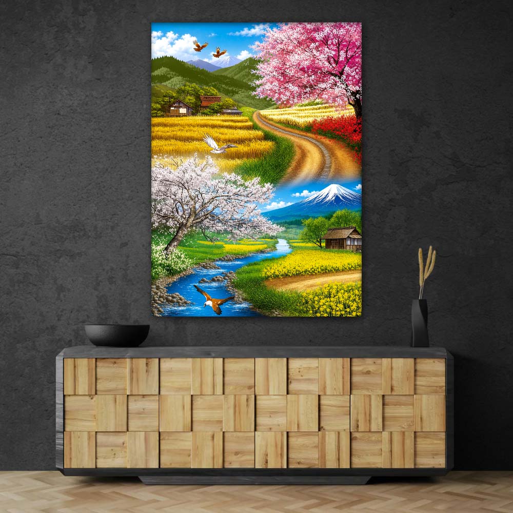 5D Diamond Painting – Frühlingspfade am Fuji
