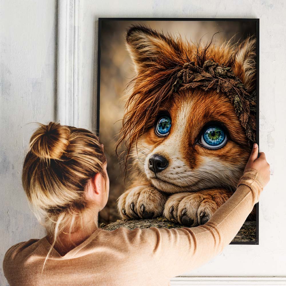 5D Diamond Painting – Fuchs Finley mit Waldkranz