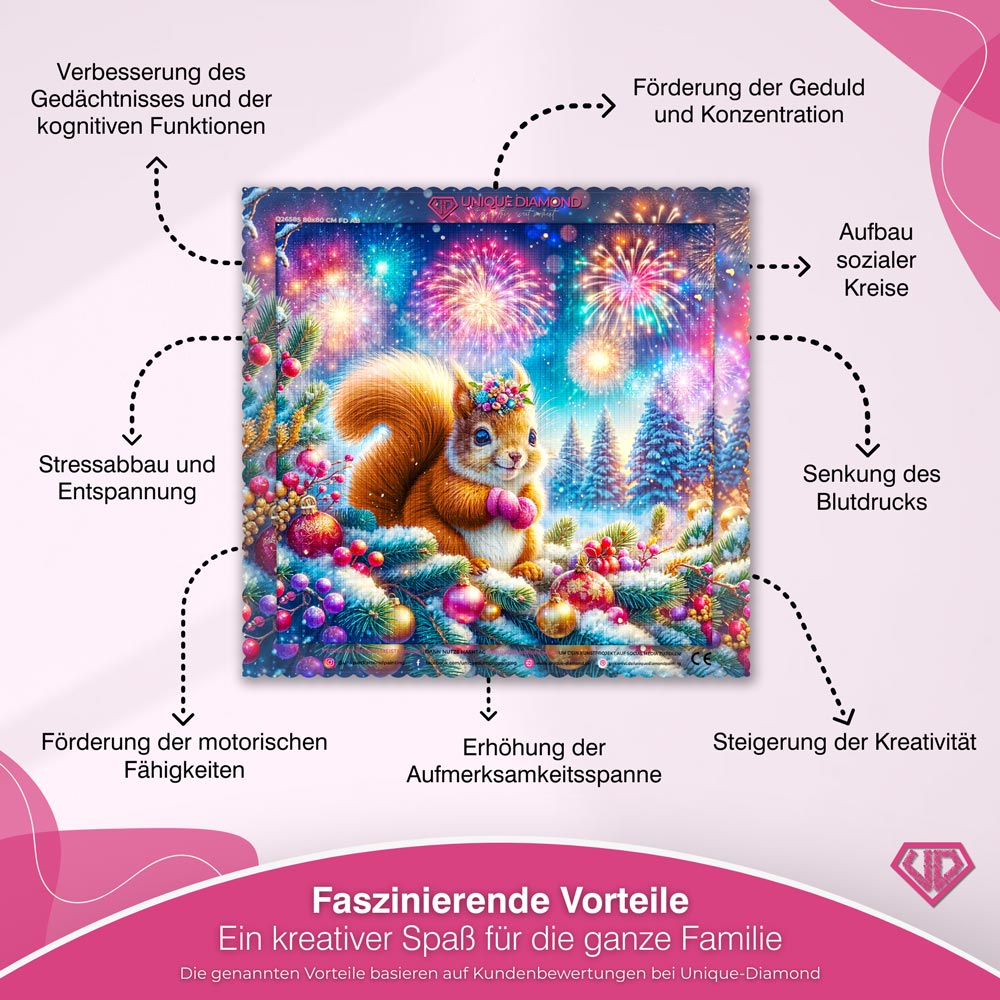 5D Diamond Painting – Funkelpfötchen & das Silvesterwunder Unique-Diamond