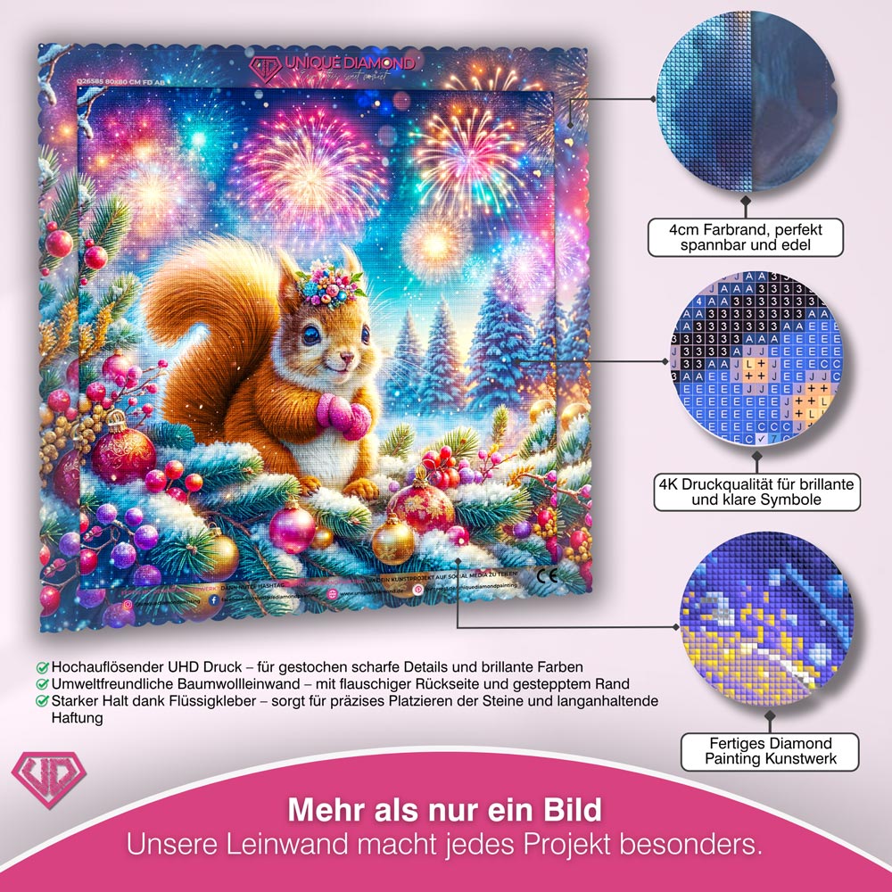 5D Diamond Painting – Funkelpfötchen & das Silvesterwunder Unique-Diamond