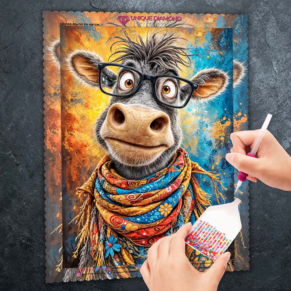 5D Diamond Painting – Funny Smart Cow