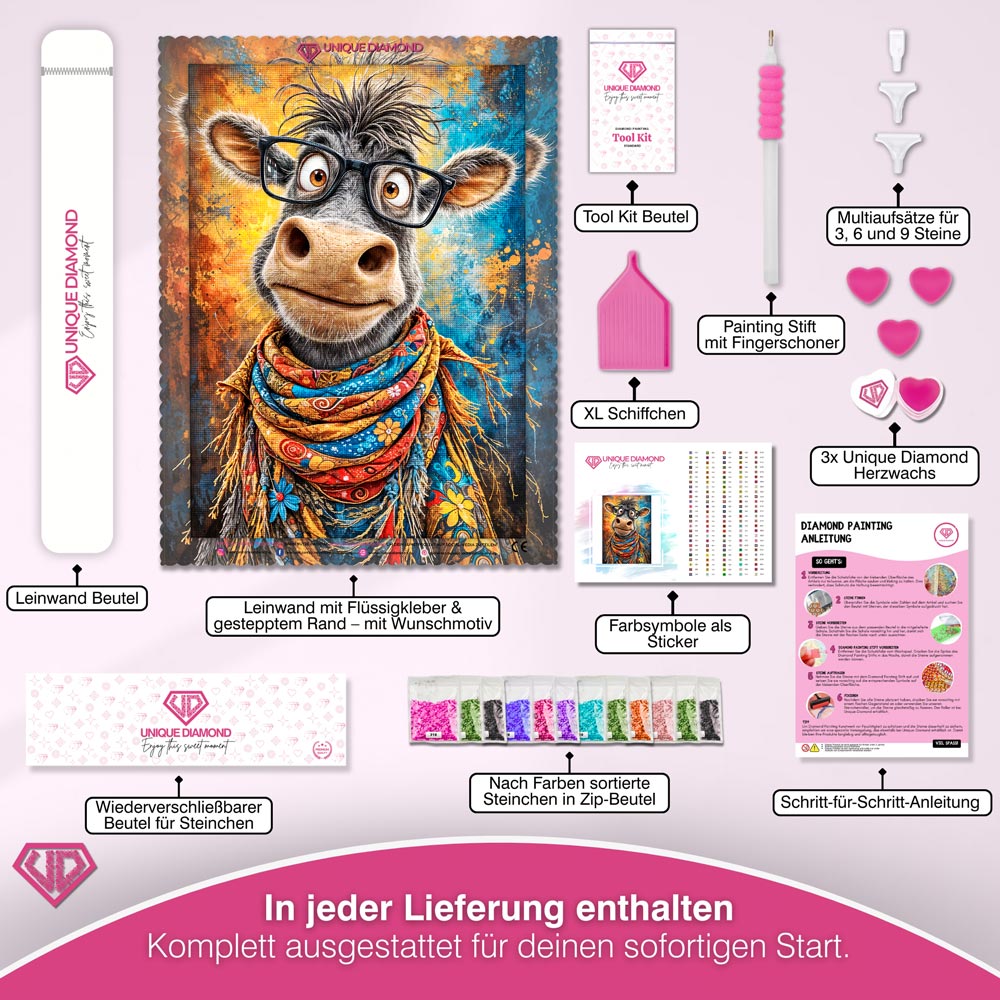 5D Diamond Painting – Funny Smart Cow