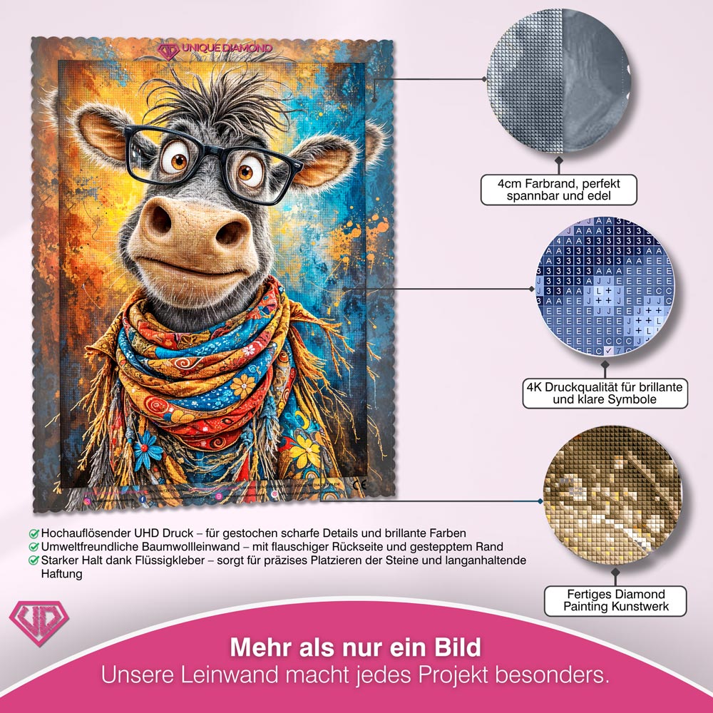 5D Diamond Painting – Funny Smart Cow