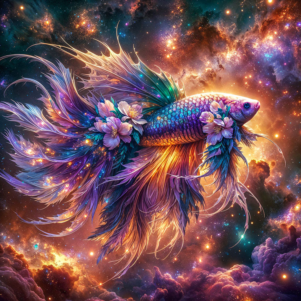 5D Diamond Painting – Galaktischer Schleierschwanz Unique-Diamond