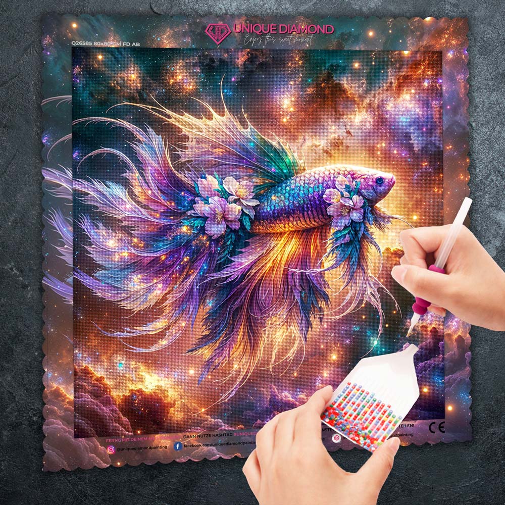 5D Diamond Painting – Galaktischer Schleierschwanz Unique-Diamond