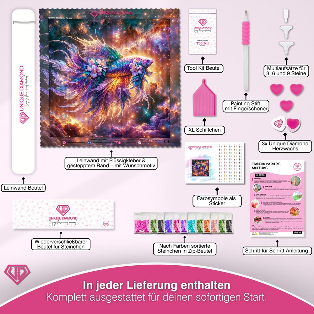 5D Diamond Painting – Galaktischer Schleierschwanz Unique-Diamond