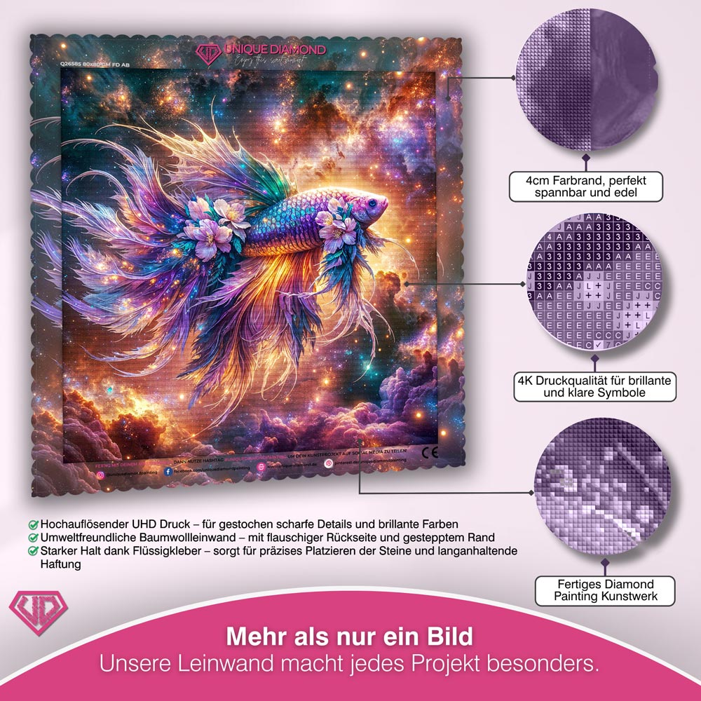 5D Diamond Painting – Galaktischer Schleierschwanz Unique-Diamond