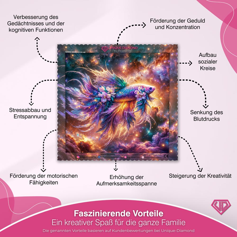 5D Diamond Painting – Galaktischer Schleierschwanz Unique-Diamond