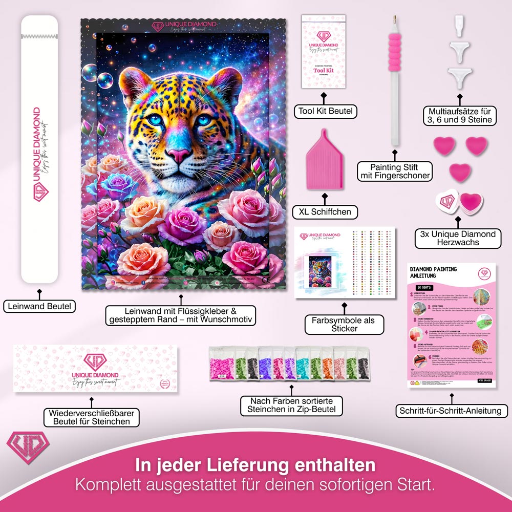 5D Diamond Painting – Galaktischer Wächter der Rosen Unique-Diamond